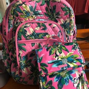 Vera Bradley Campus Backpack and Lunchbox combo